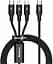 Кабель Baseus Rapid Series 3-in-1 Cable Type-C to Type-C/Lightning/MicroUSB PD 20W 1.5m CAMLT-SC01 Black - мініатюра 1