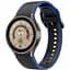 Ремешок для Samsung Galaxy Watch 6 40mm 6 44mm - черно-синий ширина крепления 20мм силикон Watchbands Double Line (W12-1WB85170006) - миниатюра 1