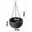 Горщик для рослин Keter Rattan hanging sphere з ланцюжком сірий (7290106924499) - мініатюра 3