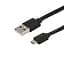 Kабель для зарядки USB - microUSB 0.3 м Black (17969) - миниатюра 2