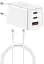 Мережевий зарядний пристрій Baseus GaN5 Pro Fast Charger 2Type-C+USB 65W + Cable Type-C to Type-C CCGP120202 White - мініатюра 5