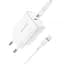 Зарядний - Адаптер мережевий BOROFONE Type-C to Lightning cable Easy Speed single port charger BA57A набір білий - мініатюра 1