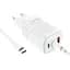 Мережевий зарядний пристрій Hoco 1USB + 2Type-C N16 65W White + Cable Type-C to Type-C - мініатюра 2