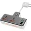 Мережевий фільтр HOCO AC12A на 2 розетки + 3 USB + USB-C, 30W, кабель 1 м, 220В, Black, Box - мініатюра 1