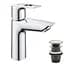 Змішувач для умивальника M-Size + натискний донний клапан Grohe BauLoop New 23886001 Хром - мініатюра 1