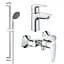 Набір змішувачів 3 в 1 для ванної кімнати Grohe QuickFix StartEdge S-Size UA202502SE, Хром - мініатюра 1