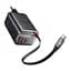 Сетевое зарядное устройство McDodo 67W 1C+1A Digital Display GaN Charger Built-in 65cm USB-C Cable(EU) Черный - миниатюра 3