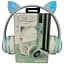 Беспроводные детские наушники Cat Ear VZV-23M Bluetooth с кошачьими ушками зеленые - миниатюра 4