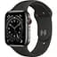 Смарт-часы Apple Watch Series 6 GPS + Cellular 44mm Graphite Stainless Steel Case with Black Sport Band [M07Q3] [51088] - миниатюра 1