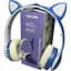 Бездротові навушники Opt-Top cat ear vzv-23m з підсвічуванням + FM-радіо + MicroSD Bluetooth сині (1756375582) - мініатюра 6