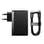 Блок питания - зарядный адаптер 3 порта Baseus GaN5 Pro Fast Charger 2C+U 140W черный (CCGP100201) - миниатюра 1