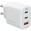 Сетевое зарядное устройство Intaleo TCG65GAN 65W GAN 2USB-C PD+USB-A QC 3.0 White - миниатюра 1