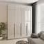 Шафа 4-дверна з антресоллю MebelStar Оскар Gloss BL-B, 4 додаткові полиці 200x52x260 см Кашемір/Кашемір (MBS-5581) - мініатюра 1