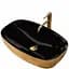Умивальник Rea Rich 38,5x60,5 black/gold (REA-U9600) - мініатюра 1