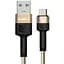 USB кабель Kaku KSC-069 USB - Type-C 1m, металева оплітка - Gold - мініатюра 1