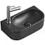 Умивальник Mexen Viera 40 black matt правий накладний підвісний MEX-21274085R, Чорний матовий - мініатюра 1
