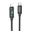 Кабель Hoco U126 з індикатором Type-C to Lightning PD 27W 1.2 м чорний - мініатюра 1
