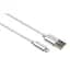 Дата кабель USB 2.0 AM to Lightning 1m nylon silver Vinga (VCPDCLNB1S) - мініатюра 1
