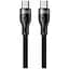 Кабель Biva C-08CC TypeC-TypeC 1.2 m 60W Neylon Black - мініатюра 1