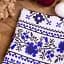 Рушник вафельний MirSon №515 Waffle Blue ornament 90х45 см (2200006739852) - мініатюра 2