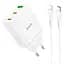 МЗП Hoco N33 Start PD35W (1USB-A/2C) + кабель Type-C to Lightning White - мініатюра 1