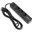 Сетевой удлинитель Videx Oncord з/з 3 п 3 м (3x1.5 мм) 2.4А 2USB+USB-C с кнопкой черный (VF-PD33G2U1C-B) - миниатюра 1
