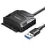 Перехідник Ugreen USB 3.0 Type-A SATA III F + DC Adapter CR108 чорний - мініатюра 1