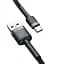 Дата кабель Baseus Cafule USB to Type-C Cable 3A (1m) (CATKLF-B) Чорний / Сірий - мініатюра 2
