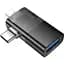 Перехідник Hoco UA36E USB-C Male/Lightning Male to USB-A Female OTG Black [140339] - мініатюра 2