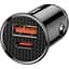 Автомобильное зарядное устройство Baseus Circular Plastic PD3.0 QC 4.0 + 30W USB + Type-C black (CCALL-YS01) - миниатюра 2