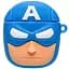 Силіконовий футляр Marvel & DC series для навушників AirPods 1/2 + карабін Капітан Америка/Синій - мініатюра 1
