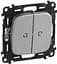 Переключатель 2-клавишный с подсветкой Valena ALLURE 10АХ 250V алюминий Legrand osv0001963 - миниатюра 1