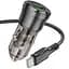 АЗУ Borofone BZ25 Journey PD20W+QC3.0 total 38W (1USB-A/1C) + кабель Type-C to Type-C Transparent black - миниатюра 3