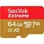 Карта пам'яті Sandisk 64GB microSDXC C10 UHS-I U3 R170/W80MB/s Extreme V30 (SDSQXAH-064G-GN6MN) - мініатюра 1