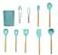 Кухонный набор Silikone Kitchen Set мятный из силикона с бамбуковой ручкой из 12 предметов - миниатюра 1