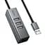 Перехідник HUB Hoco HB1D USB to USB2.0*3+RJ45 Metal gray - мініатюра 1