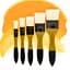 Пензель щетина флейц AMBER 2306 №15 коротка ручка Rosa - мініатюра 7