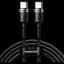 Кабель Baseus Cafule Metal USB-C to USB-C 100W 2m Gray/Black (CATKLF-ALG1) [75256] - мініатюра 1