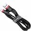 Кабель Baseus Cafule Special Edition Cable USB to Lightning 2.4A 1m CALKLF-G91 Black-Red - миниатюра 2