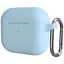 Чохол з карабіном CasePro Protective Silicone Case для AirPods 3 Light Blue - мініатюра 1