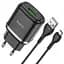 Адаптер мережевий HOCO Micro USB cable Special N3 1 USB 18 W 3 A чорний комплект - мініатюра 1