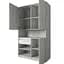 Шкаф для вещей с открытыми полками и выдвижным ящиком BLUM FHRS-1 Бетон/Белый - миниатюра 2