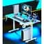 Компьютерный игровой стол GT Racer T-1231 (120x60x73-117) White [123418] - миниатюра 3