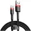 Кабель Baseus Cafule USB to Type-C 0.5m Red/Black (CATKLF-D91) - мініатюра 1