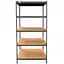 Металевий стелаж Emby Light Series 5 полиць ДСП до 100кг (розмір 2400х900x600) Чорний - мініатюра 1