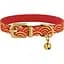 Ошейник для кошек BronzeDog Barksi Classic Море кожаный одинарный с золотым тиснением 2XS 18-25х1 см красный - миниатюра 1