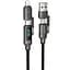 Дата кабель Hoco U152 Fortune 4in1 Type-C to Lightning/Type-C to USB 240W (1.2m) Black - мініатюра 1