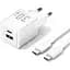 Зарядний пристрій 2xUSB 30W (USB-A/USB-C) + USB-C cable М-М White Vention (TZ-FEQW0-EU-01) - мініатюра 5