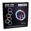 Кільцева світлодіодна RGB Led Лампа 26 см LC-318 (Flower Type) з подвійним затискачем для телефона - мініатюра 2