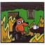 Значок Мем Пес у вогні This is fine 3 см P MEM 02 - мініатюра 1